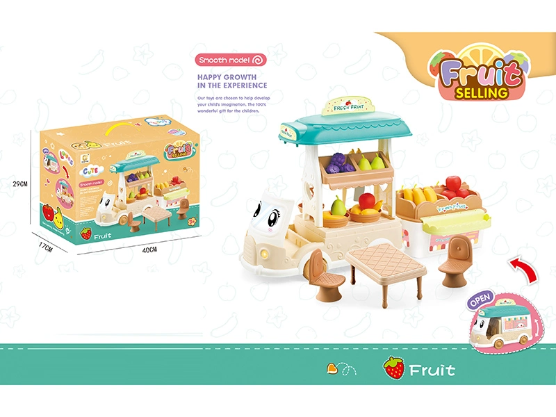 Cute Cartoon Style Funny Pretend Play Toys Kids Ice Cream Cart Toy