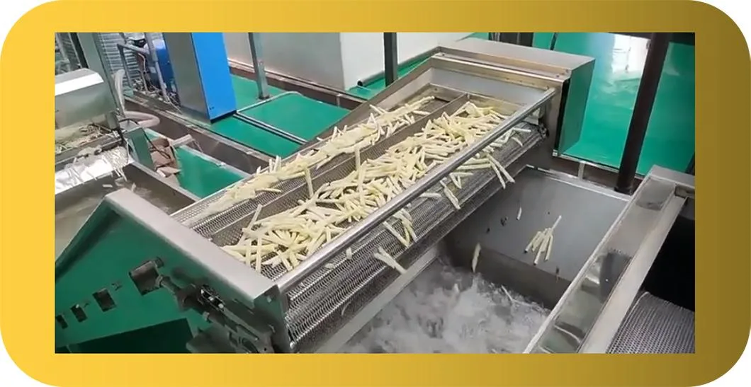 Highly Efficient PAR-Fried Frozen French Fries Electric Machine Potato Chips Production Line
