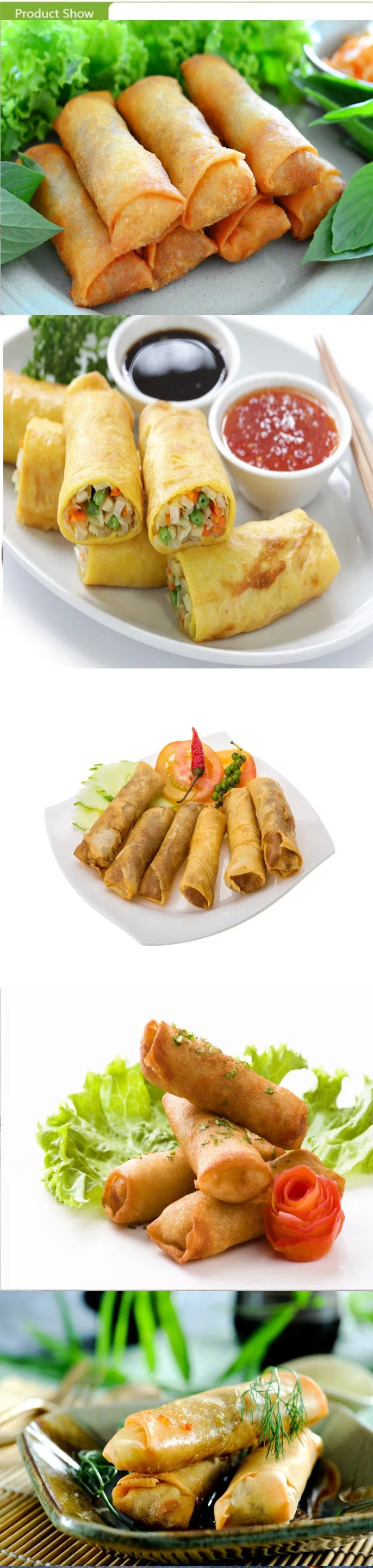Chinese Delicious Pasta Frozen Fried Spring Rolls with Vegetables Stuffing