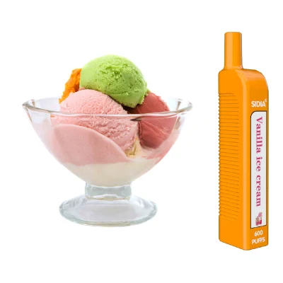 Comercio al por mayor Sidiamini 600 inhalaciones 1,6 ohmios desechables de helado de vainilla